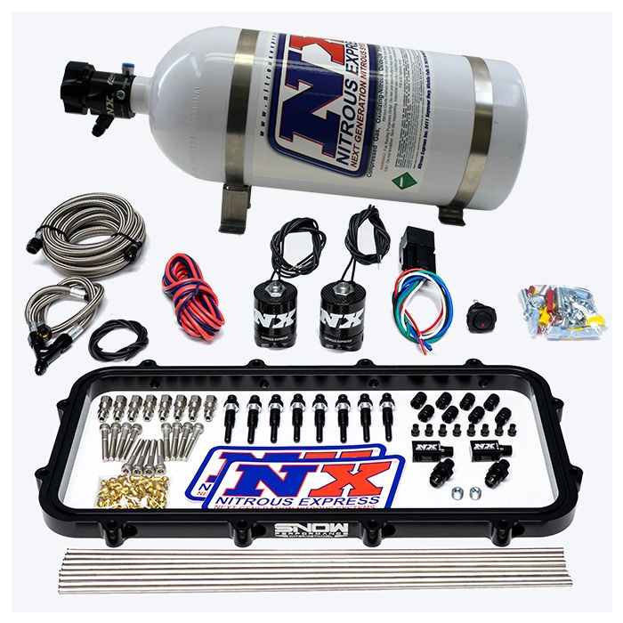 Direct Port Dry Holley High Ram Plate Nitrous System 15LB Nitrous Express NX 20963-15