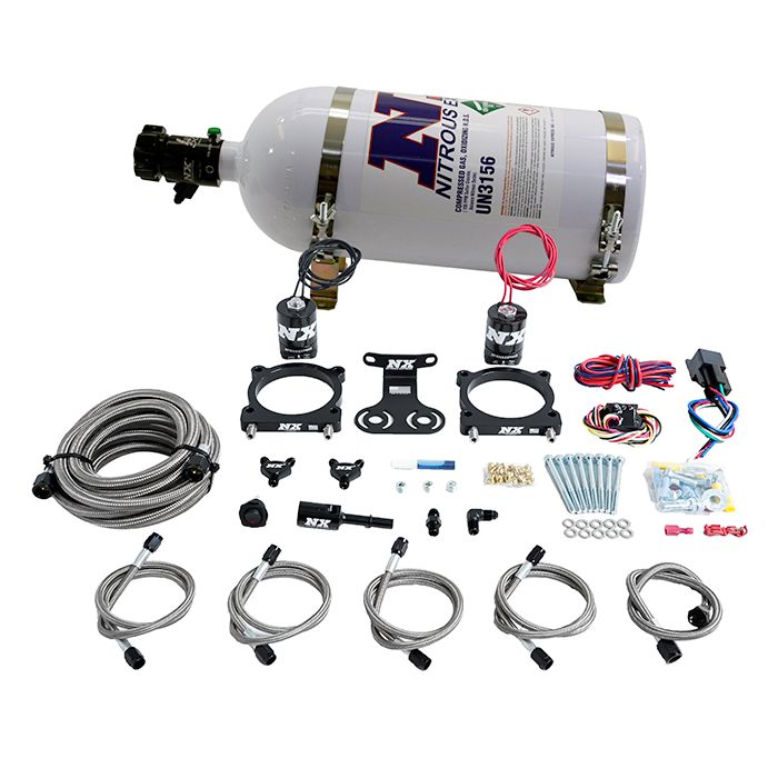 Dual Throttle Body Plate System with 10Lb Bottle for Ford Mustang 5.0L 2024+ Nitrous Express NX 20964-10