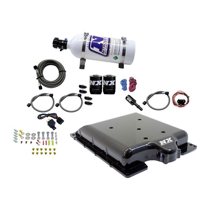 Billet Supercharger Lid with Integrated Nitrous with 5Lb Bottle for Dodge Hellcat / Demon Nitrous Express NX 20972-05