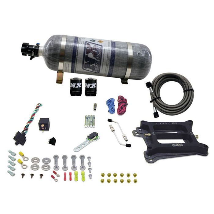 4150 Conventional Plate System Gasoline Stage 6 50-300Hp with 12Lb Carbon Bottle Nitrous Express NX 30040-12