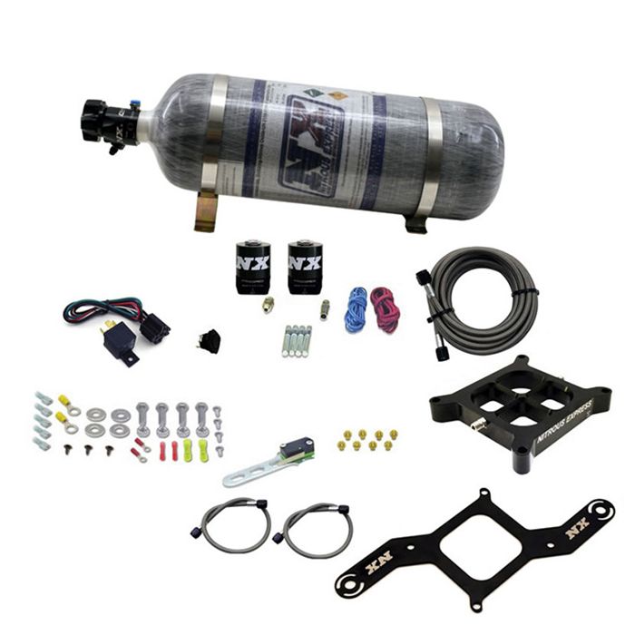 4150 Billet Crossbar Plate System Single Stage 100-500Hp with 12Lb Carbon Bottle Nitrous Express NX 66042-12