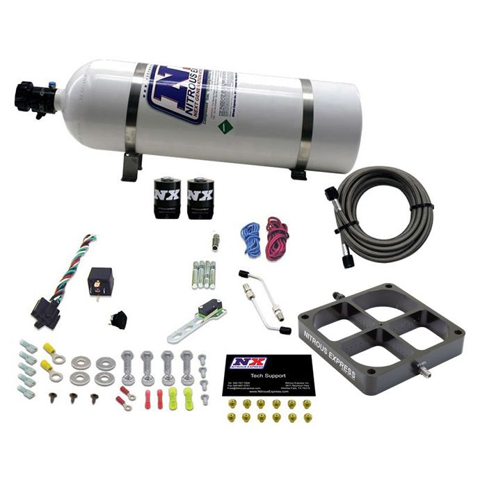 8500 Billet Crossbar Plate System Single Stage 100-500Hp with 15Lb Bottle Nitrous Express NX 63980-15