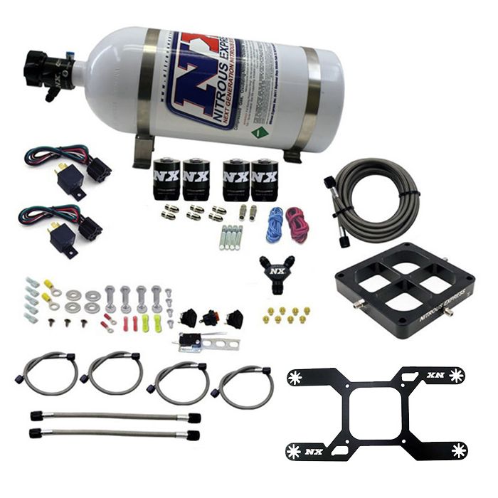 4500 Billet Crossbar Plate System Dual Stage 100-1000Hp with 10Lb Bottle Nitrous Express NX 66047-10