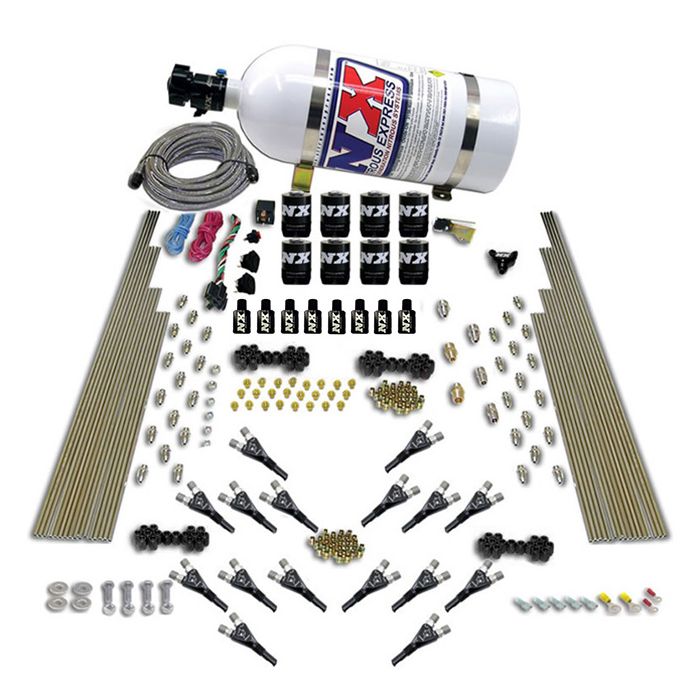 Shark Dual Stage 16 Nzls 200-1200Hp with 15Lb Bottle Nitrous Express NX 90008-15