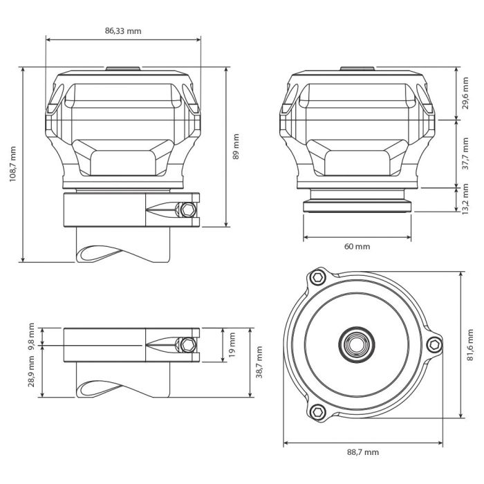 Nuke Performance Blow Off Valve BOV50c V-Band