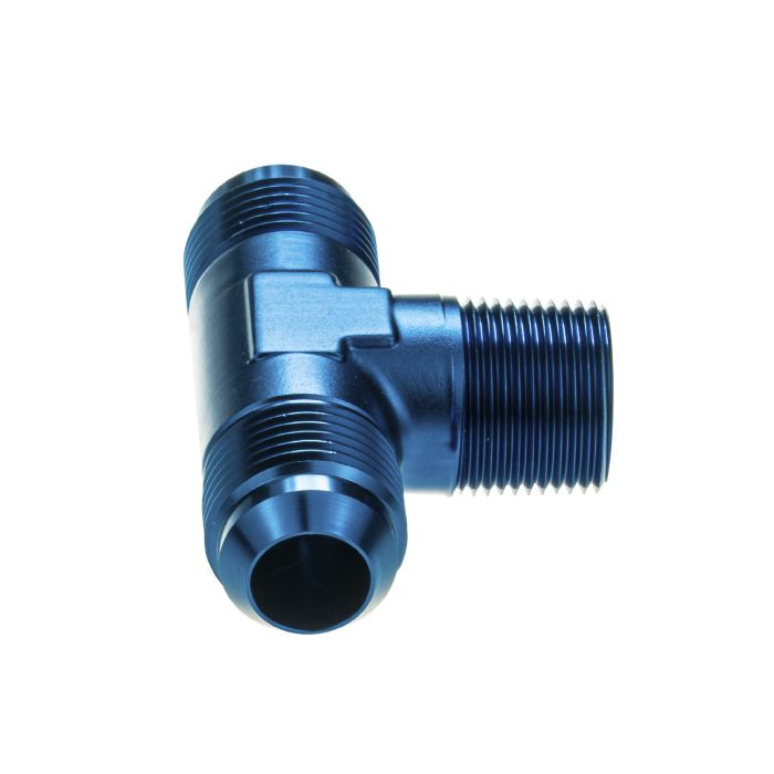 Adapter Trójnik Męski/Męski/Męski AN6 - 1/4 NPT - AN6 Niebieski