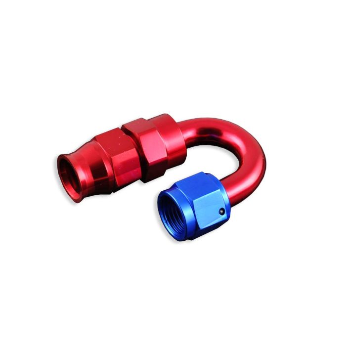 AN6 180' PTFE Końcówka paliwowa olejowa JIC Czerwony