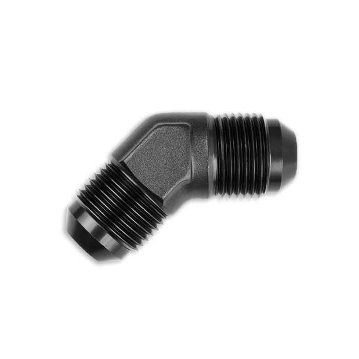 AN6 45' Nypel adapter męsko-męski JIC Czarny