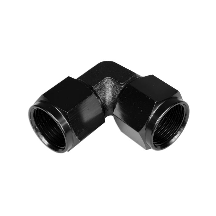 AN6 90' Nypel adapter żeńsko-żeński Czarny