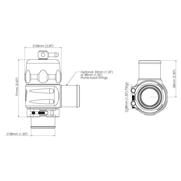 Blow off BOV Turbosmart  TS-0205-1261 Plumb Back 32mm