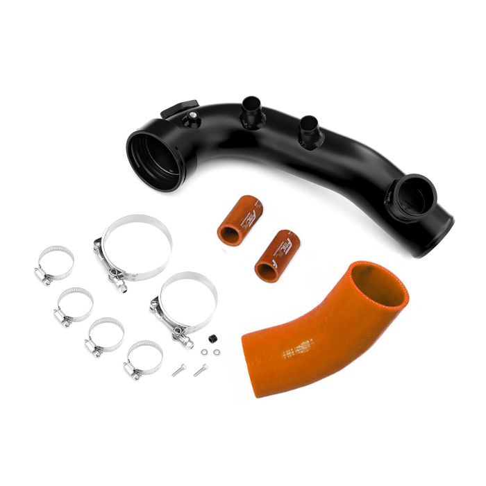 Charge pipe BMW N54 135i 335i 1M z flanszą na BOV 50mm Pomarańczowy