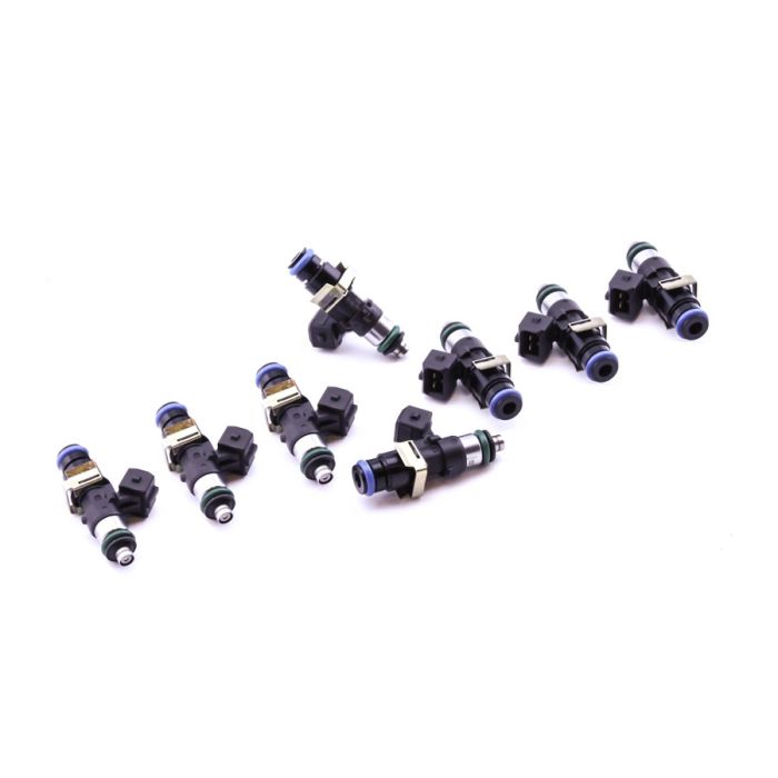 Deatschwerks Bosch EV14 zestaw 8 wtryskiwaczy paliwa 1500cc/min, BMW M5 E39 S62 2000-03, BMW M3 E90/E92/E93 4.0L S65 2008-13, Mercedes-Benz CL55/E55/SL55 AMG 5.5L V8 Supercharged 2003-06, and EV14 Universal
