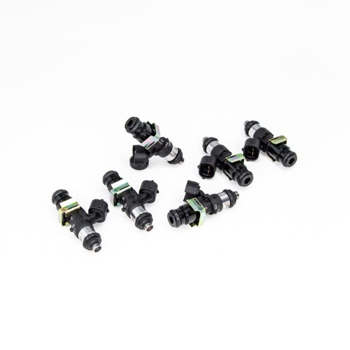 Deatschwerks zestaw 6 wtryskiwaczy paliwa 2200cc/min, BMW E46 M52 1998-2000, BMW E46 3.2L M54/S54 2001-06, BMW E90-E93 N52 2007-13, Porsche 911 997.1 3.6L turbo 2005-09, Honda Accord V6 2003-07, Acura TL 2004-08, and Nissan Patrol TB48