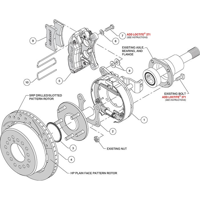 Wilwood 140-11403 Forged Dynapro Low-Profile Rear Parking Brake Kit Drilled and Slotted Rotors Black