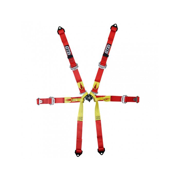 GT2I Pro Single Seater Harness 6-Point Red FIA Approved 8853-2016 up to 2029