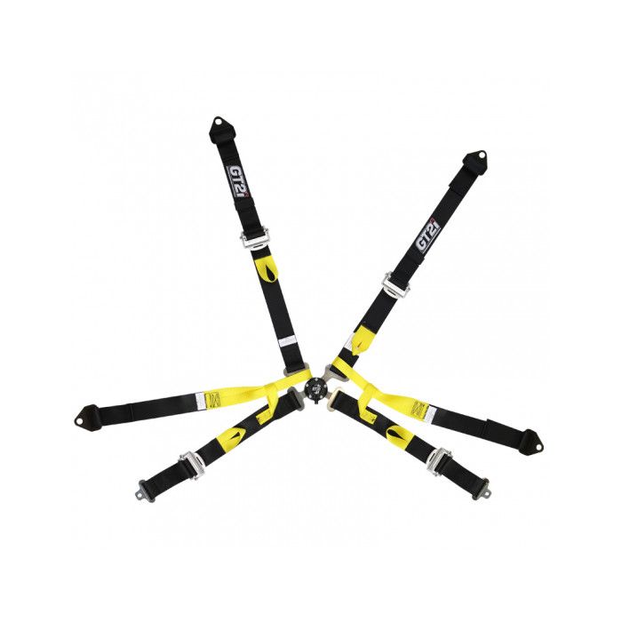 GT2I Pro Single Seater Harness 6-Point Black FIA Approved 8853-2016 up to 2029