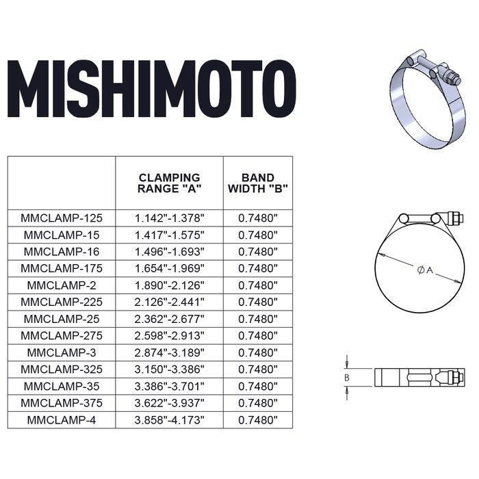 Mishimoto MMCLAMP-275GD T-Bolt Clamp Gold 27426 Inch        