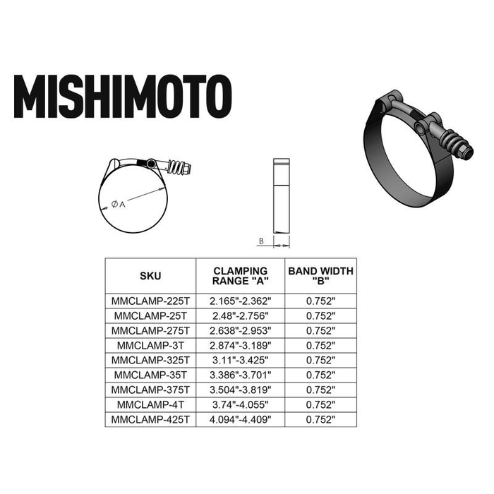 Mishimoto MMCLAMP-275TGD Constant Tension T-Bolt Clamp Gold 27426 Inch      