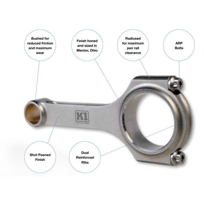 Korbowody H-Beam Billet K1, Mitsubishi 4G94 Dł. 153 Pin 19mm