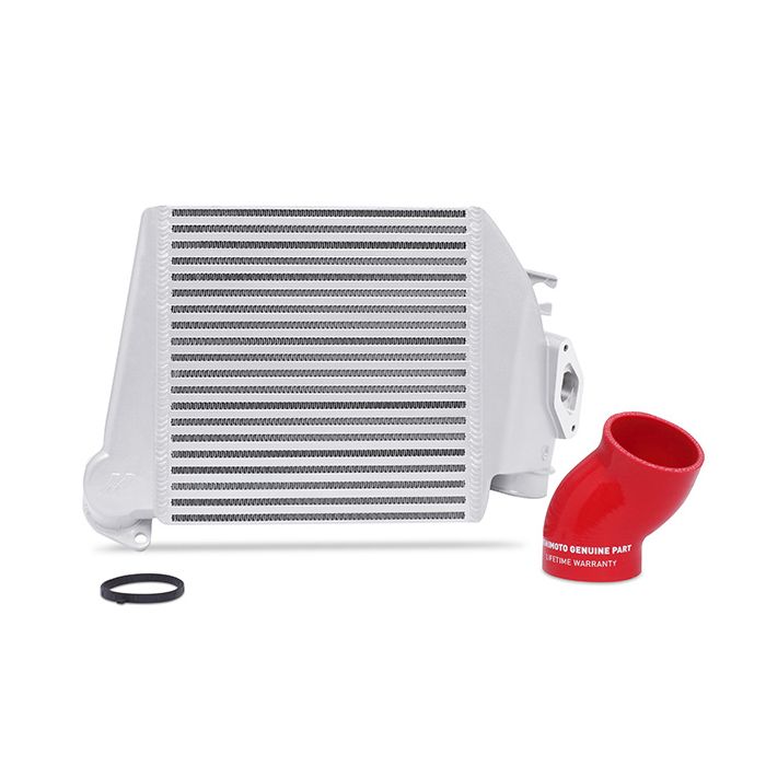 Mishimoto Subaru WRX Top Mount Intercooler Kit 2008-2014 Silver w/ Red Hose