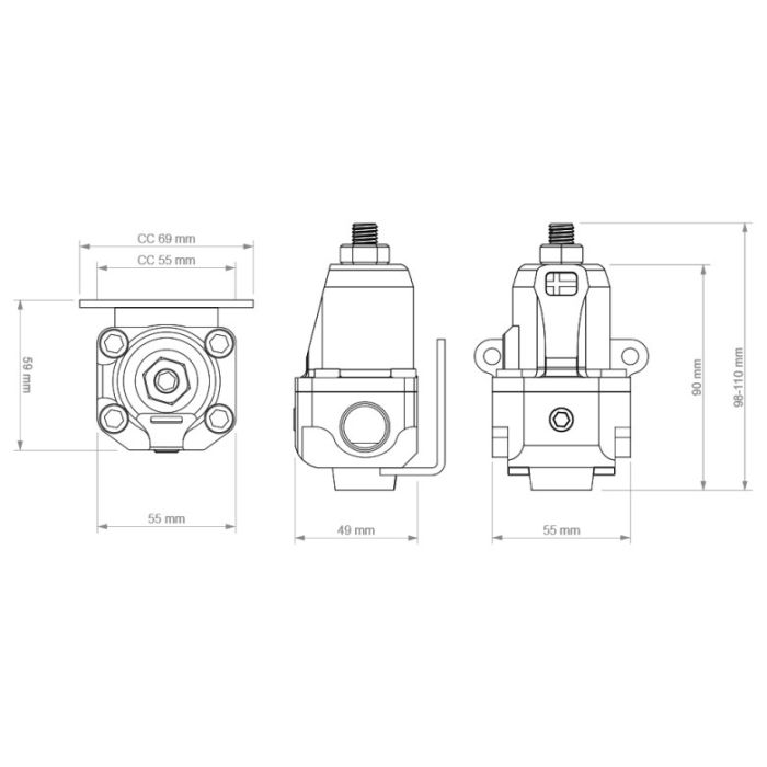 Nuke Performance Fuel Pressure Regulator FPR100m AN-8