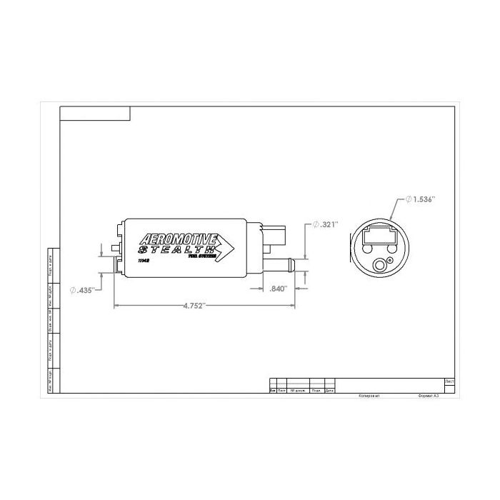 Pompa paliwa Aeromotive 340 Stealth, 340lph (wlot/wylot po tej samej stronie) ARE-11542
