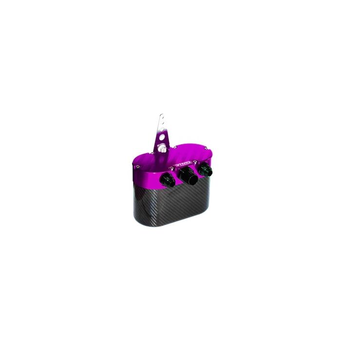 Universal Carbon Fiber Oil Catch Can - Small Purple With Fume Filter RTMG Performance