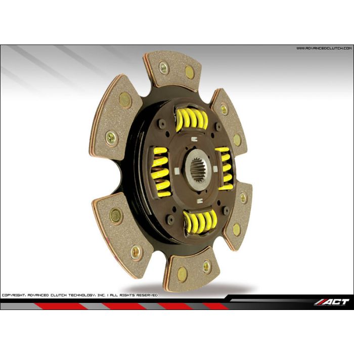 Tarcza sprzęgła ACT 6 PAD, Honda Civic & CRX B-Seria (B16A2/B18C4/B18C6) (EK4/EK9/EG2/EG6/MB6/MC2) / 97-01 Integra 1.8L DC2 / 94-01 Integra 1.8L DB8