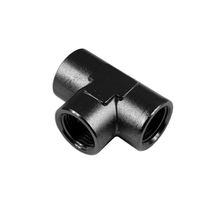 Trójnik żeński/żeński/żeński 1/2 NPT Czarny
