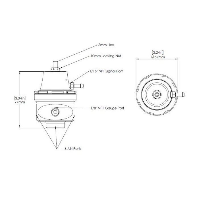 Fuel pressure regulator Turbosmart TS-0404-1022 FPR6 AN6