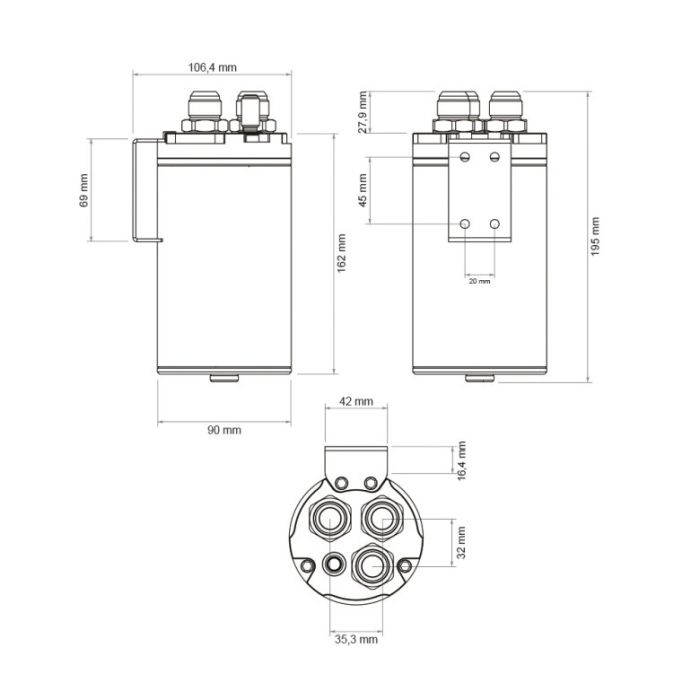 Uniwersalny Oil Catch Tank Nuke Performance Carbon o pojemności 0.75 litra