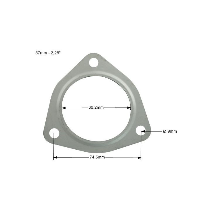 Uszczelka wydechu 57mm – 2,25” - 3 otwory nierdzewna