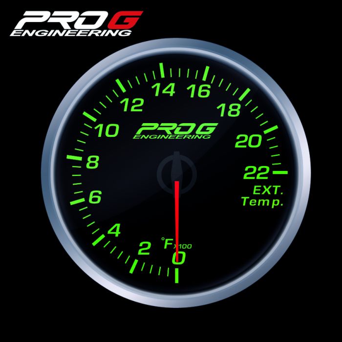 Wskaźnik Pro G Race Series RS, temperatury spalin EGT °F GREEN 60mm