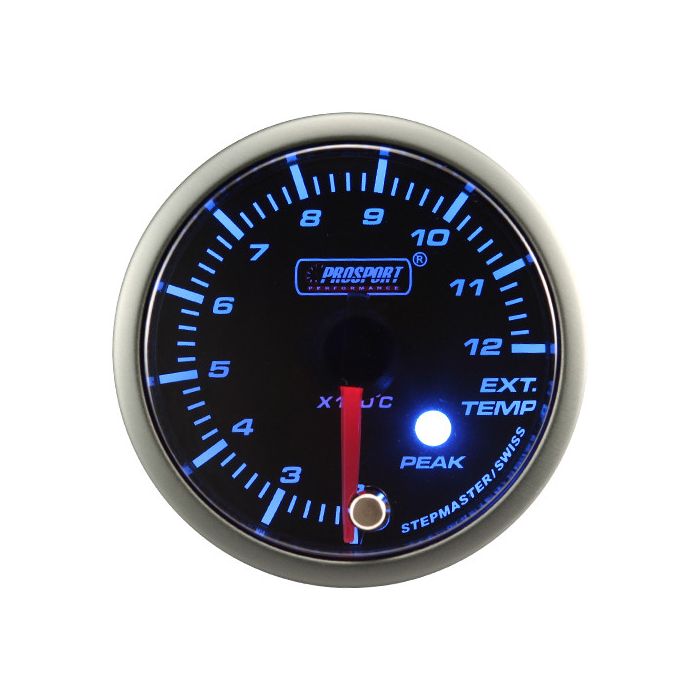 Wskaźnik Prosport EGT temperatura spalin seria Stepper Motor Peak 52mm Blue