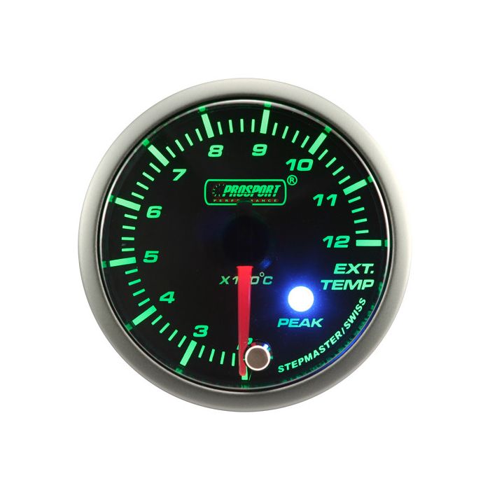 Wskaźnik Prosport EGT temperatura spalin seria Stepper Motor Peak 52mm Green