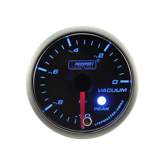 Wskaźnik Prosport Podciśnienie seria Stepper Motor Peak 52mm Blue