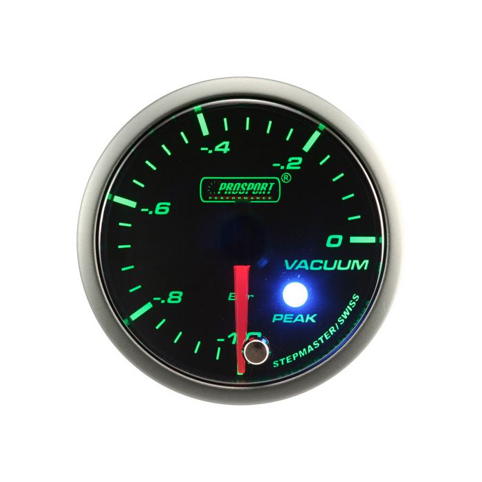 Wskaźnik Prosport Podciśnienie seria Stepper Motor Peak 52mm Green
