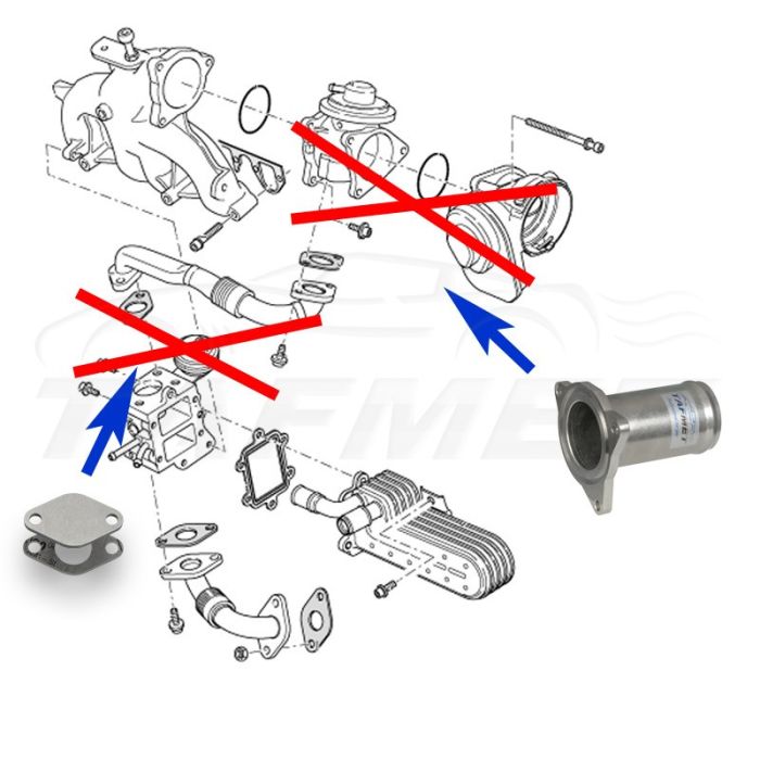 Zamiennik zaworu EGR VW Seat Skoda Audi z silnikami 1.9 TDI AXR BKC BKD AZV BRU + kolanko 90' 51 N