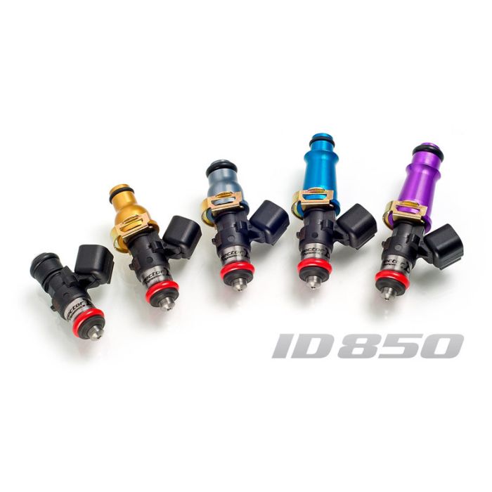 Zestaw 4 wtryskiwaczy paliwa Injector Dynamics 850cc/min, Mazda Miata MX-5 1.6l 1.8l 90-05 / Miata MX-5 Mazdaspeed 1.8 Turbo 94-05 60mm / 11mm (blue)