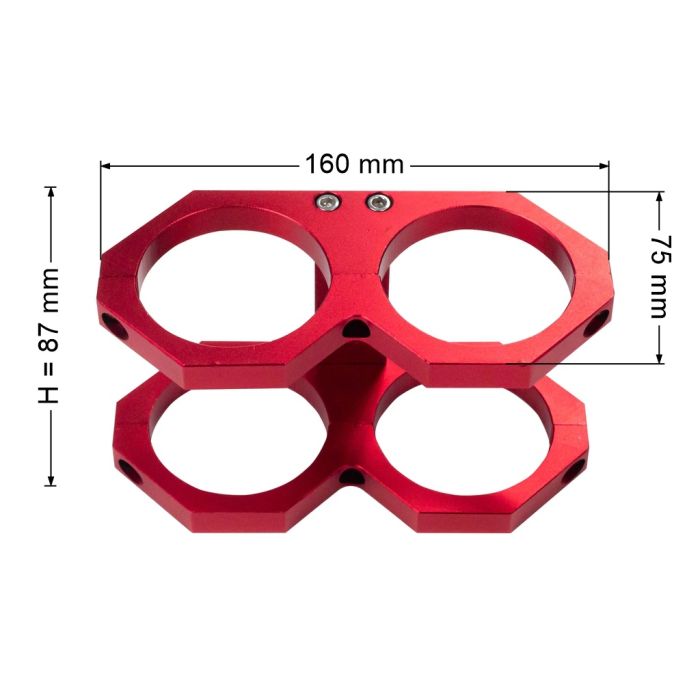 JRspec Dual fuel pump mounting bracket 60mm type 2 red