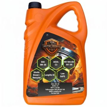 Metal Guard engine full synthetic premium oil VW 504.00 507.00 Longlife ACEA C3 API SM CF 0W30 5l
