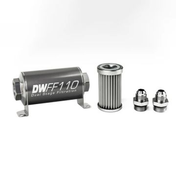 DeatschWerks In-Line Fuel Filter Kit -6AN 5 Micron 70mm