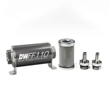 DeatschWerks In-Line Fuel Filter Kit 3/8IN 10 Micron 110mm
