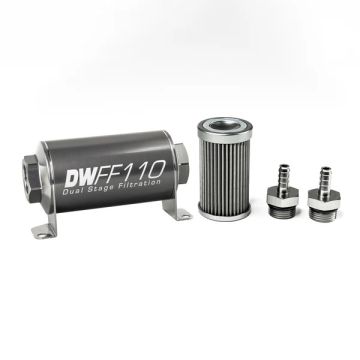 DeatschWerks In-Line Fuel Filter Kit 5/16IN 40 Micron 110mm