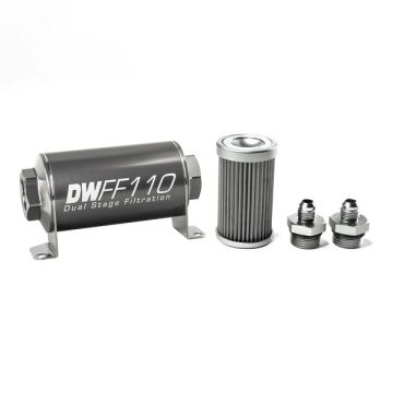 DeatschWerks In-Line Fuel Filter Kit -6AN 40 Mircon 110mm