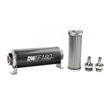 DeatschWerks In-Line Fuel Filter Kit 3/8IN 5 Micron 160mm