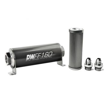 DeatschWerks In-Line Fuel Filter Kit -8AN 10 Micron 160mm