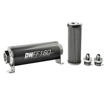 DeatschWerks In-Line Fuel Filter Kit -6AN 40 Micron 160mm