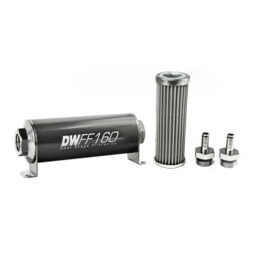 DeatschWerks In-Line Fuel Filter Kit 3/8IN 100 Micron 160mm