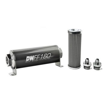 DeatschWerks In-Line Fuel Filter Kit -6AN 100Micron 160mm